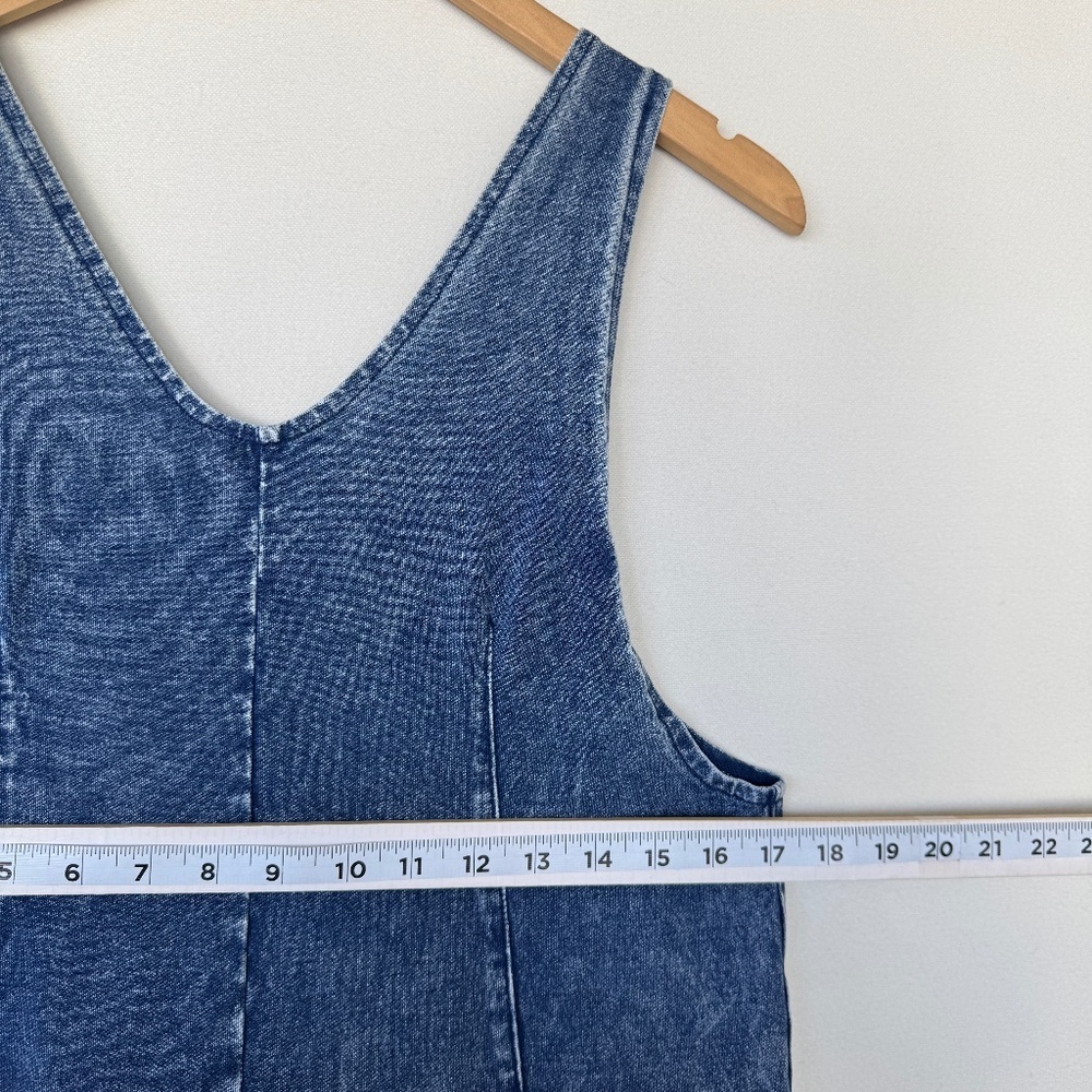 Exlura Women Denim Jumpsuit Overalls Blue Small Boho Casual Farmgirl Hippie Chic - Picture 6 of 14